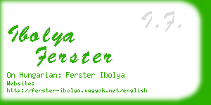 ibolya ferster business card